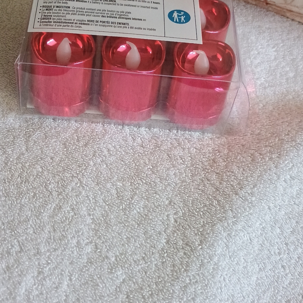 Pink Metallic LED Votive Candle Set - Home Accents - Picture 4 of 4
